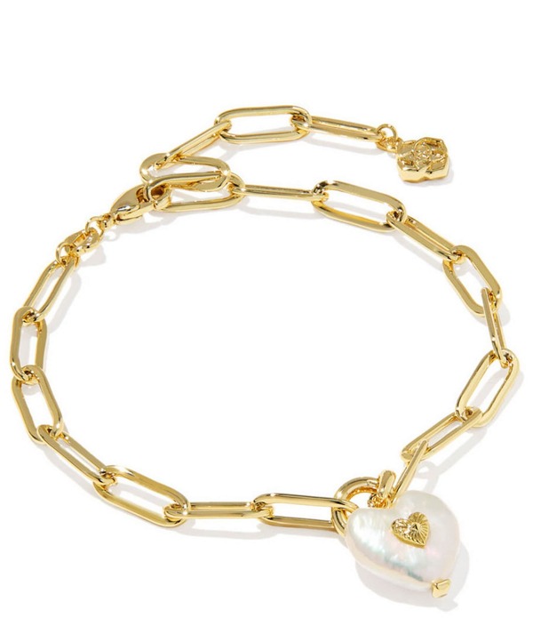 ケンドラスコット レディース アクセサリー ブレスレット・バングル・アンクレット Kendra Scott Sasha Heart Pearl Delicate Chain Line Bracelet Gold Freshwater Cultured Pearl パール