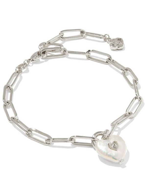 ケンドラスコット レディース アクセサリー ブレスレット・バングル・アンクレット Kendra Scott Sasha Heart Pearl Delicate Chain Line Bracelet Silver Freshwater Cultured Pearl パール