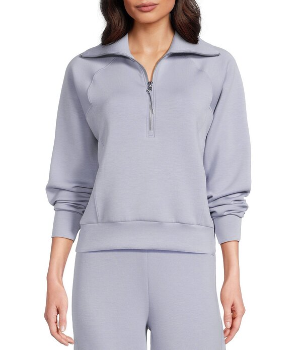 スパンク レディース アウター コート ハーフジップ ジャケット Spanx AirEssentialsR Coordinating Long Sleeve Half Zip Jacket Himalayan Cloud