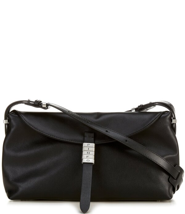 ピンコ レディース 御徒面子 PINKO Saddle Baguette Shoulder Bag Black 黒いこと