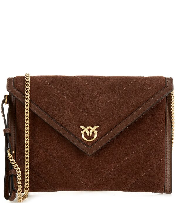 ピンコ レディース バッグ スエード PINKO Suedenvelope Crossbody Bag Brown ブラウン