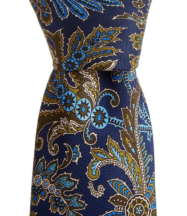 ダニエル クレミュ メンズ アクセサリー ネクタイ プリント シルク Cremieux Jose Paisley Print 3 1/4 Traditional Woven Silk Tie Green グリーン