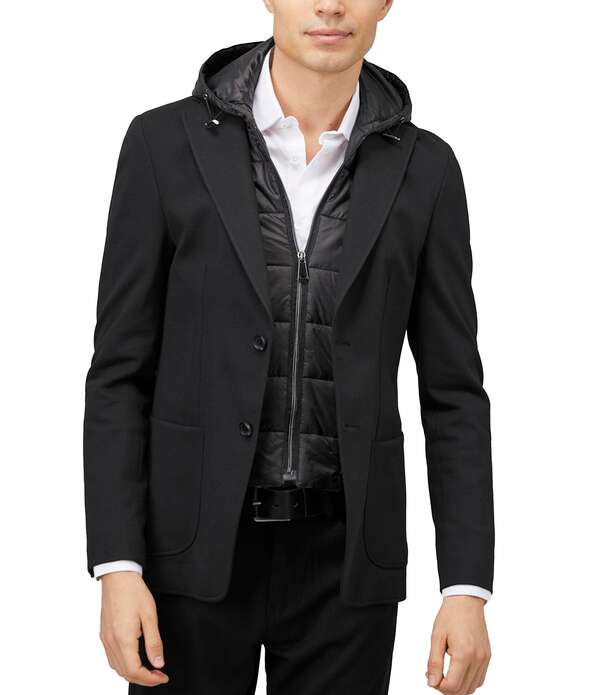 ビスコッティ メンズ アウター ジャケット・ブルゾン コート Visconti Puffer Hooded Sportcoat Black ブラック