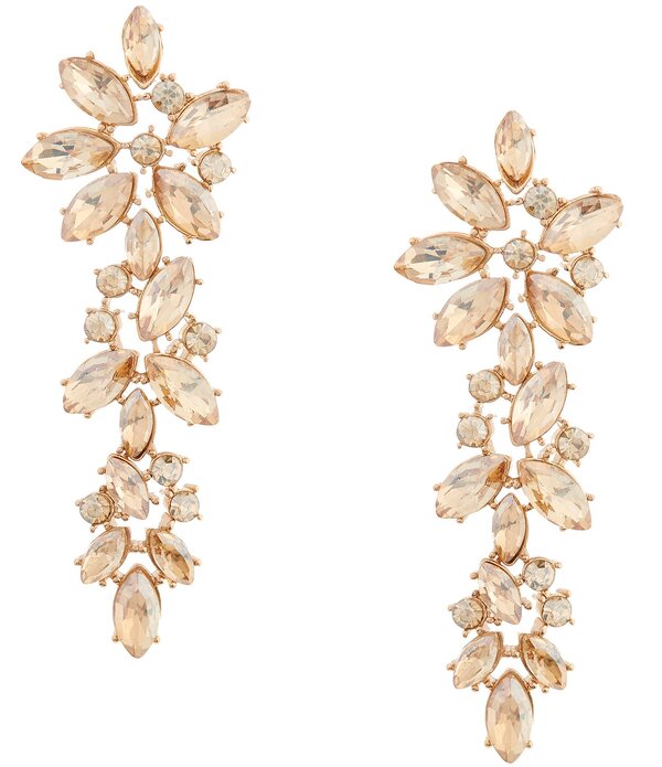 セザンヌ レディース アクセサリー ピアス・イヤリング Cezanne Champagne Multi Stone Flower Linearrings Gold/Champagne ゴールド｜ReVida 店