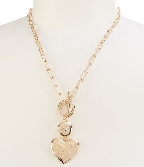 アンナ&アヴァ レディース アクセサリー ネックレス・チョーカー レース Anna & Ava Crystal Stone Heart & Bar Short Y Necklace Gold/Crystal ゴールド