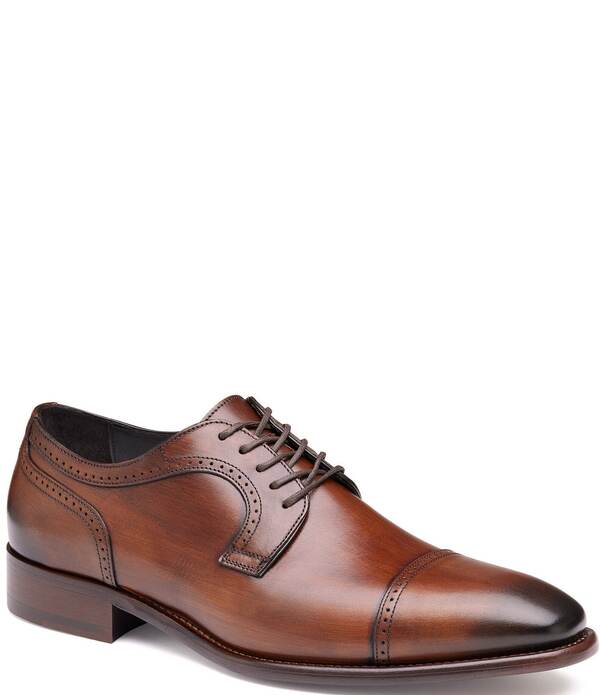 ジョンストンアンドマーフィー メンズ シューズ オックスフォード ブローグ キャップ レザー Johnston & Murphy Collection Men's Cormac Leather Brogue Detail Cap Toe Oxfords Brown ブラウン
