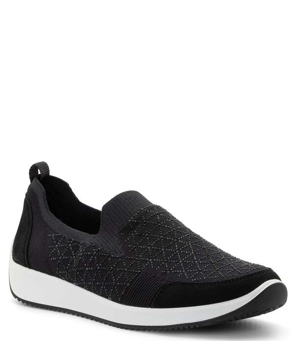 アラ レディース シューズ スニーカー レース ニット ara Lisbon Lace Rhinestonembellished Stretch Knit Sneakers Black ブラック｜ReVida 店