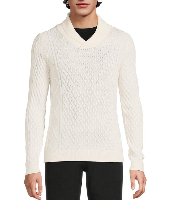 ムラノ メンズ アウター ニット・セーター Murano The Holiday Edit Collection Solid Textured Shawl Collar Sweater Cream クリーム|ReVida 店