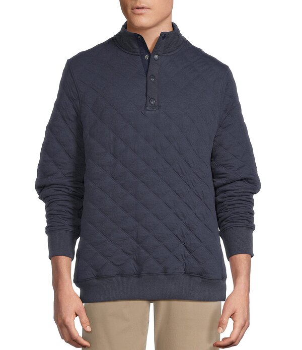 ダニエル クレミュ メンズ アウター ニット・セーター モックネック キルティング Cremieux Blue Label Quilted Mock Neck Pullover Navy Heather ヘザー