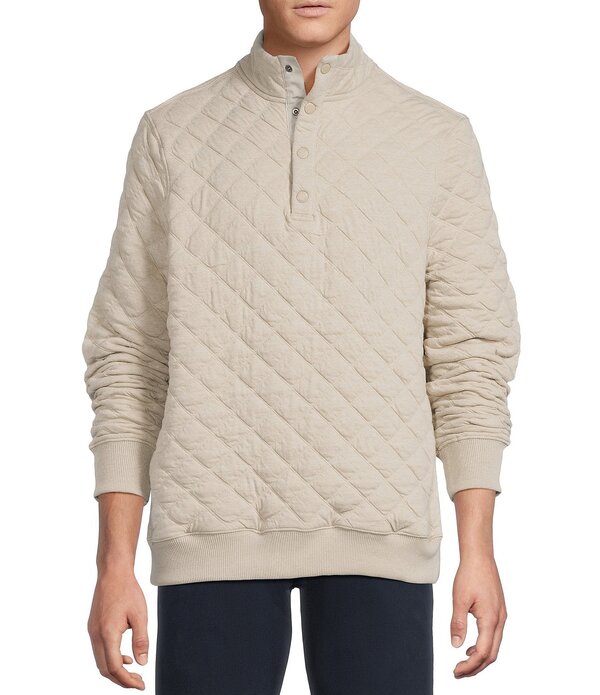 ダニエル クレミュ メンズ アウター ニット・セーター モックネック キルティング Cremieux Blue Label Quilted Mock Neck Pullover Oatmeal Heather ヘザー