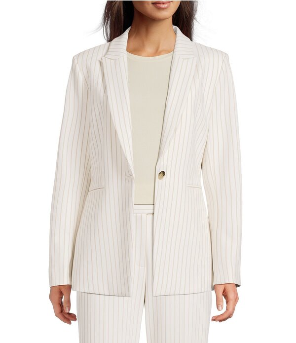 アレックスマリー レディース アウター 厚地の外套 スポーツジャケット Alex Marie Lizanywhereverywhere Coordinating Novelty Stripeak Lapel Blazer Ivory/Tan 象牙色