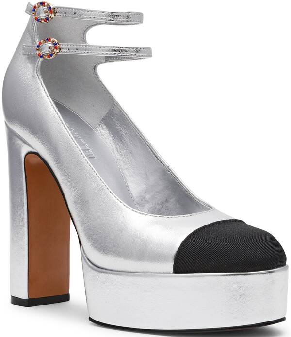 スティーブ マデン レディース シューズ ヒール プラットフォーム レザー Steve Madden Peyton Leather Mary Jane Platform Pumpsilver シルバー