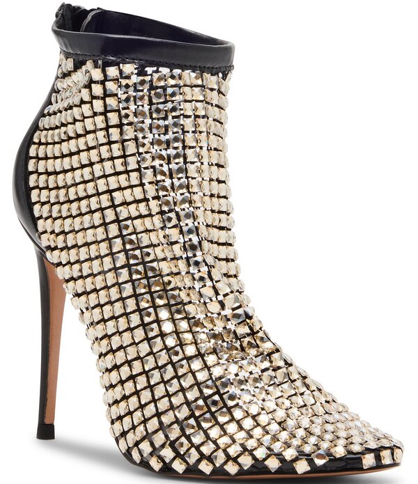 スティーブ マデン レディース シューズ ブーツ・レインブーツ メッシュ Steve Madden Dancin Mesh Rhinestone Stiletto Dress Booties Gold Multi ゴールド｜ReVida 店 14,026円
