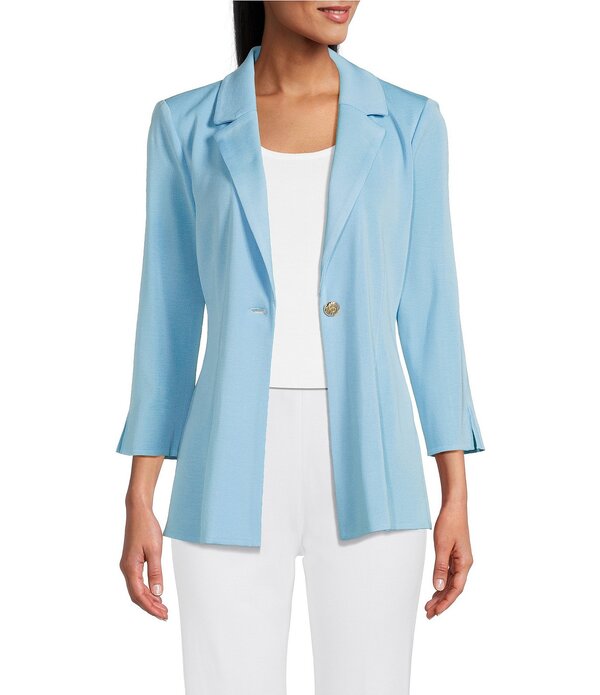 ミンウォン レディース アウター コート ニット ジャケット Ming Wang Knit Notch Lapel Bracelet Sleeve Single-Button Jacket Serene