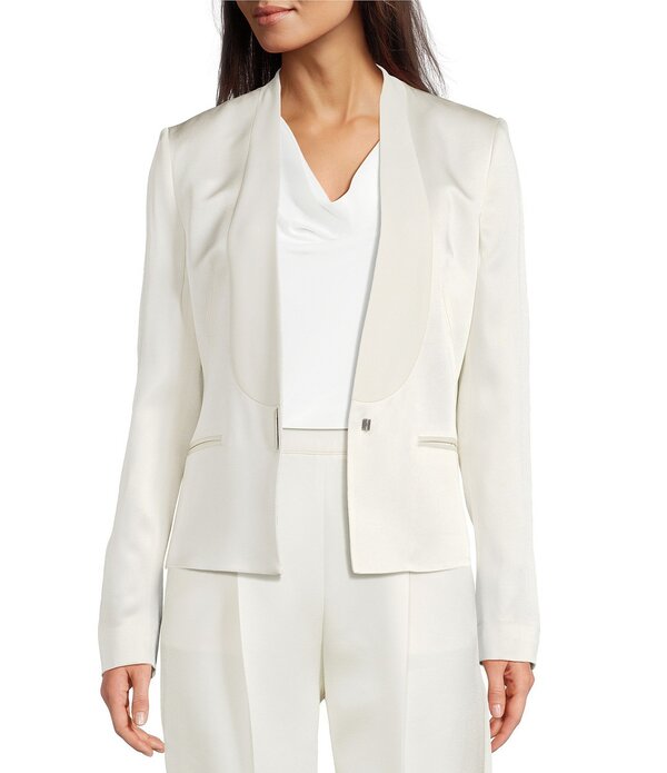 ヒューゴボス レディース アウター コート ジャケット BOSS By Hugo Boss Jia Shawlapelong Sleeve Tux Jacket Soft Cream クリーム