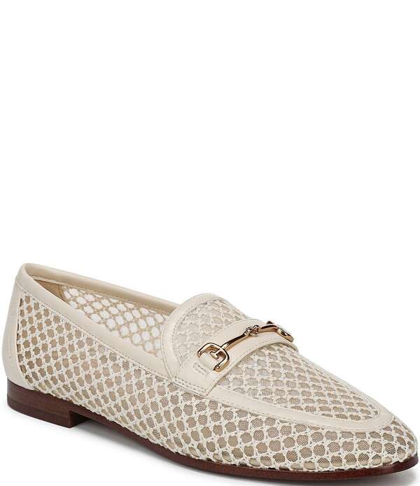 サムエデルマン レディース シューズ スリッポン・ローファー メッシュ Sam Edelman Loraine Woven Mesh Bit Buckle Loafers Modern Ivory 象牙色 レディース靴-靴