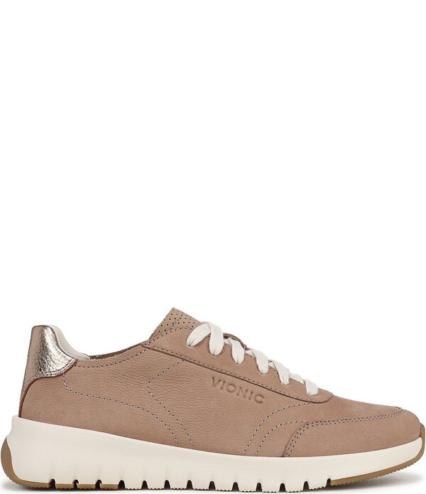 バイオニック レディース シューズ スニーカー プラットフォーム スエード レザー Vionic Uptown Suede and Leather Platform Sneakers Desert Sand サンド