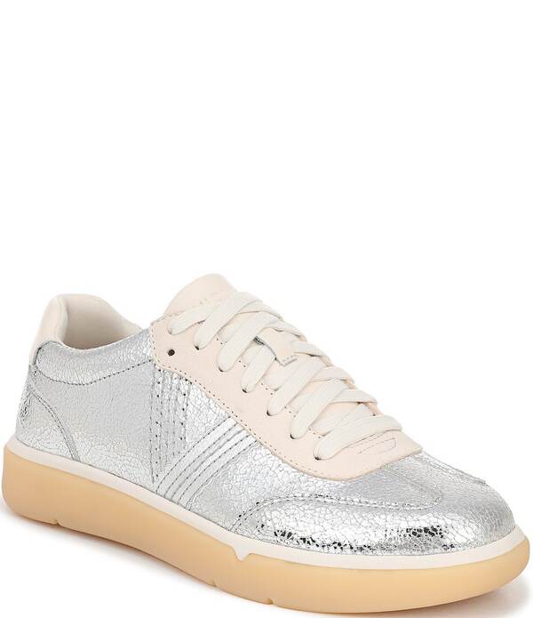 バイオニック レディース シューズ スニーカー トール スピード競技 なめし革 Vionicity Walk Metallic Leather Lace Up Sneakersilver しろがね色