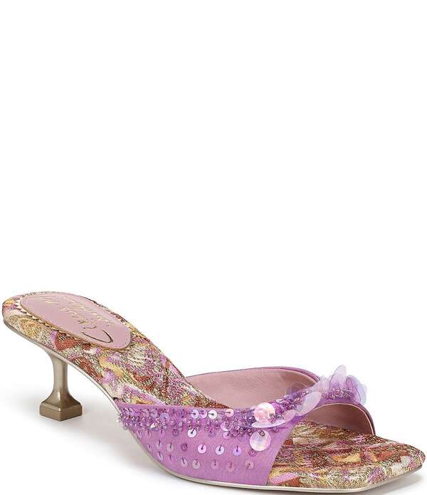 サムエデルマン レディース シューズ サンダル プリント サテン スパンコール Circus NY by Sam Edelman Juliana Printed Satin Sequin Ornamentedresslide Sandalspring Lilac ライラック