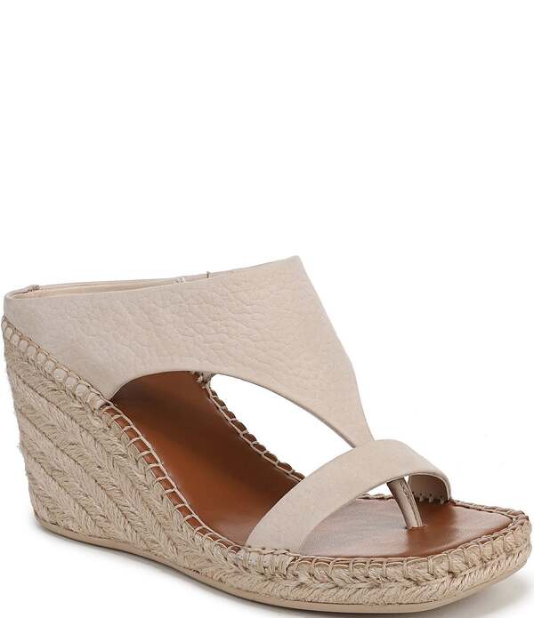 フランコサルト レディース シューズ スリッポン・ローファー プラットフォーム サンダル レザー Franco Sarto Farren Leather Square Toe Platform Espadrille Wedge Sandals Linen White ホワイト