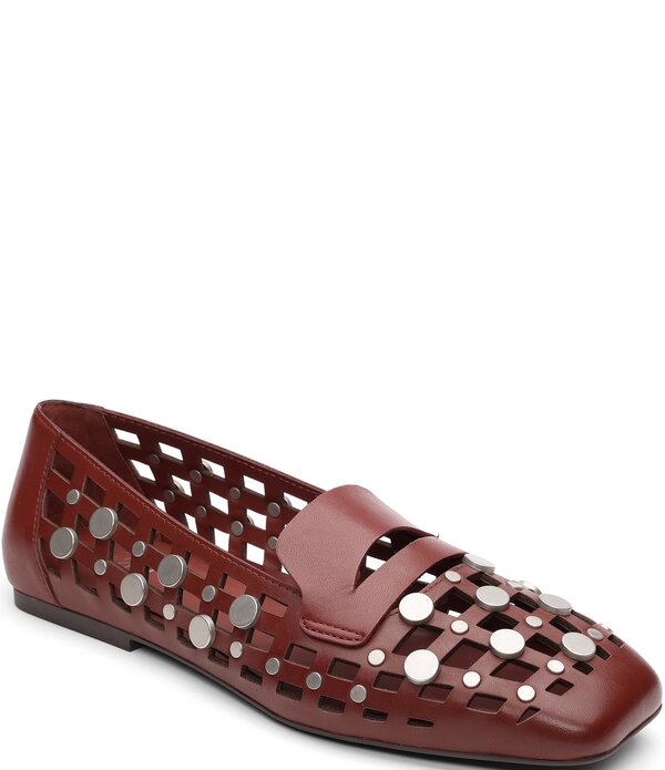 アッシュ レディース シューズ スリッポン・ローファー レザー ASH Bali Caged Leather Studded Penny Loafers Marsala