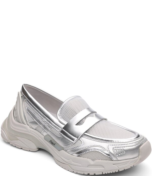 アッシュ レディース シューズ スニーカー メッシュ トール ローファー ASH Romie Metallic Mesh Penny Loafer Sneakersilver シルバー