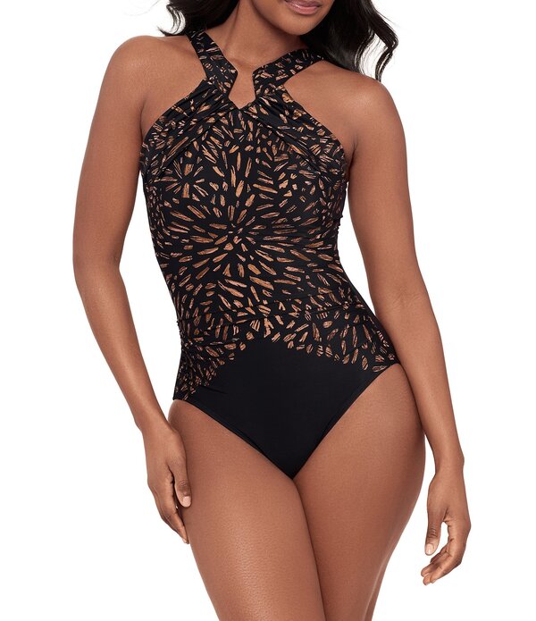 ミラクルスーツ レディース トップス ワンピース ホルター Miraclesuit Costa D' Oro Aphrodite Halter Neck One Piece Swimsuit Black ブラック