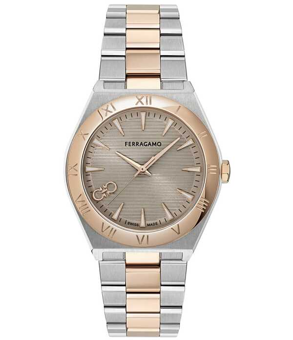 サルヴァトーレ フェラガモ レディース アクセサリー 腕時計 Tシャツ Salvatore Ferragamo Men's Vega Upper East Quartz Analog Two Tone Stainlessteel Bracelet Watch Two Tone/Gold ゴールド 187,900円
