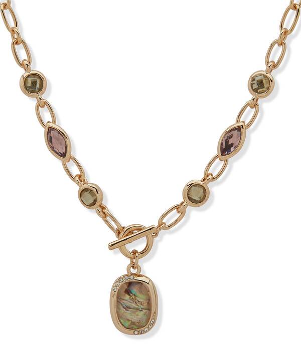 アンクライン レディース アクセサリー ネックレス・チョーカー レース Anne Klein Gold Tone Multiface Stone Short Pendant Necklace Multi マルチカラー 12,411円