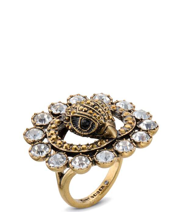 カートジェイガーロンドン レディース アクセサリー 指輪 チェルシー Kurt Geiger London Signature Chelseagle Stone Cocktail Ring Crystal/Gold ゴールド