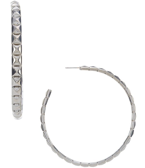 ナターシャ アクセサリー レディース ピアス・イヤリング Natashaccessories Pyramid Stud Hoop Earringsilver シルバー