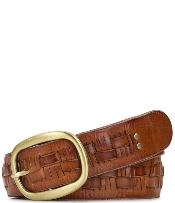パトリシアナシュ レディース アクセサリー ベルト レザー Patricia Nash Rittana Basket Weave Leather Beltan タン