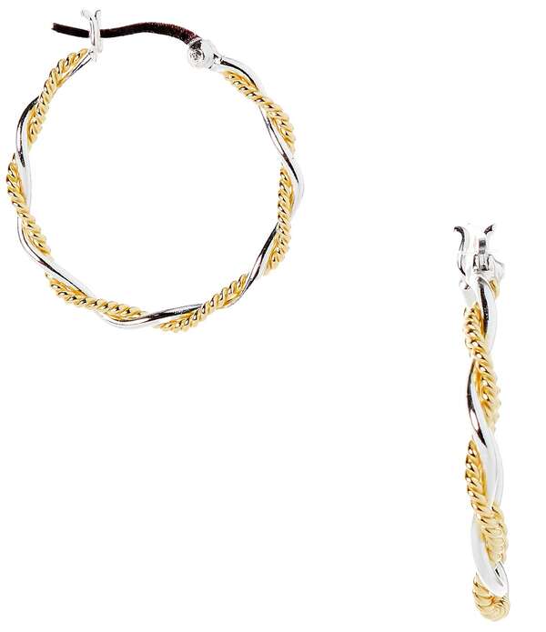 アルジェントヴィーヴォ レディース アクセサリー ピアス・イヤリング Argento Vivo Two Tone Twisted Wire Hoop Earrings Two Tone 15,385円