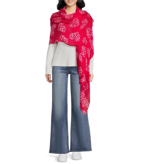 アンナ\u0026アヴァ レディース アクセサリー マフラー・ストール・スカーフ プリント Anna \u0026 Ava Leopard Heart Print Scarf Wrapink ピンク