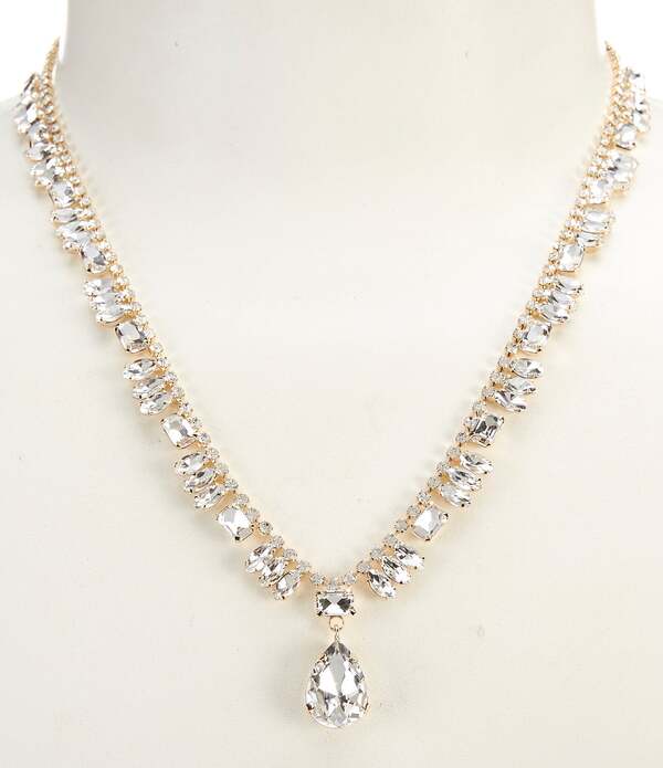 セザンヌ レディース アクセサリー ネックレス・チョーカー レース フリンジ Cezanne Fringe Teardrop Statement Necklace Gold/Crystal ゴールド