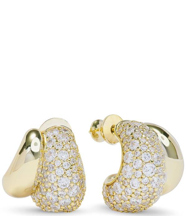 メリンダマリア レディース アクセサリー ピアス・イヤリング Melinda Maria Norah Loves a Pave Puffy Double Hoop Earrings Gold ゴールド
