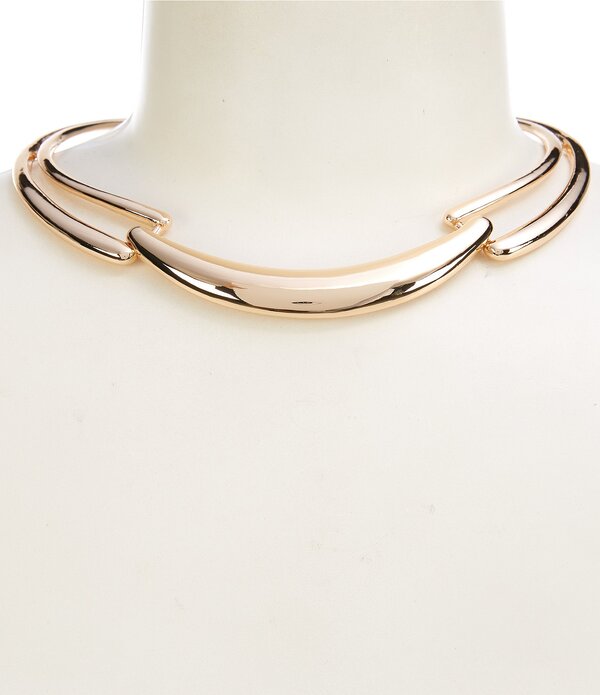 ディラーズ レディース アクセサリー ネックレス・チョーカー レース Dillard's Polished Arced Metal Bar Collar Necklace Gold ゴールド