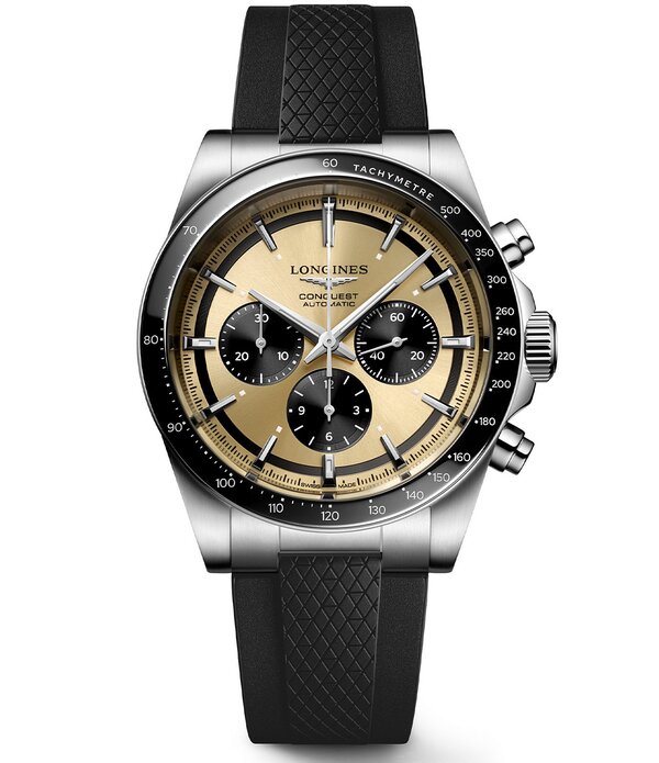 ロンジン レディース アクセサリー 腕時計 Longines Men's Conquest Automatic Black Strap Watch Black/Goldial ブラック|ReVida 店