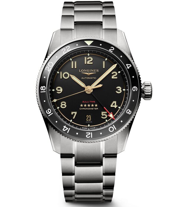 ロンジン レディース アクセサリー 腕時計 Longines Men'spirit Zulu Automatic Titanium Bracelet Watch Silver/Black ブラック|ReVida 店