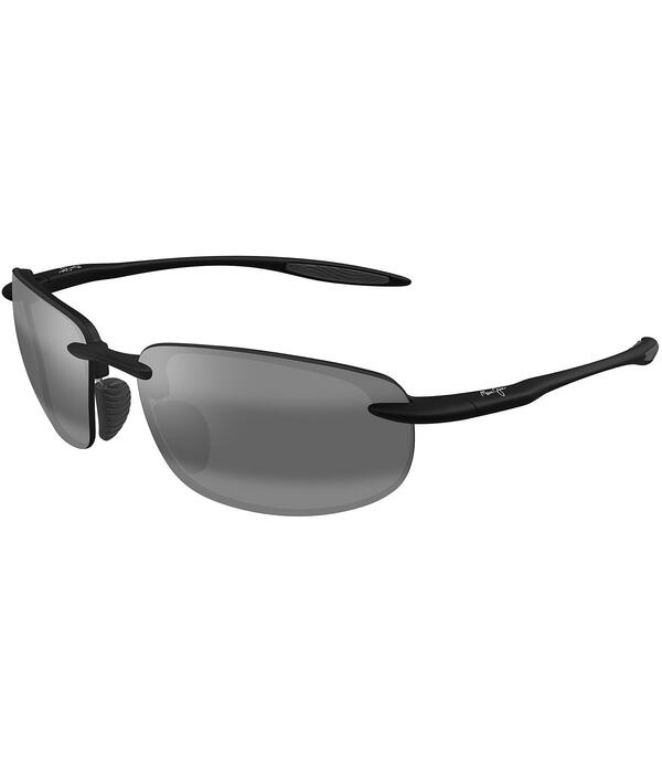 マウイ体育館 レディース 付属品 サングラス・アイウェア つけ加える大きさ Maui Jim Unisex Hookipa Ultra Polarized Plus 2 63粍 Rectangle Wrap Sunglasses Matte Black 黒いこと