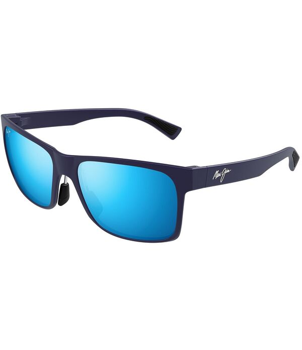 マウイ体育館 レディース 付属品 サングラス・アイウェア つけ加える大きさ Maui Jimen\u0027s Hoopili Polarized Plus 2 58粍 Rectangle Sunglasses Metallic Matte Blue 青み