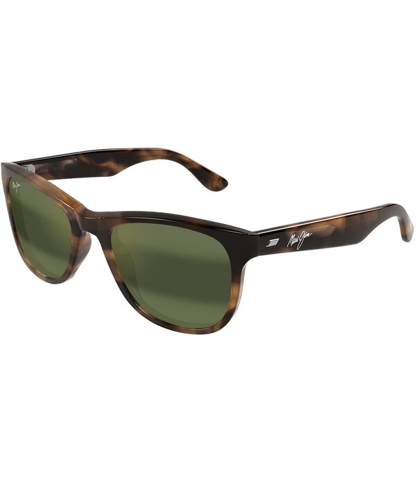 マウイ体育館 レディース 添え物 サングラス・アイウェア 足し加える大いさ Maui Jim Unisex Kikonia XL Polarized Plus 2 56粍 Wayfarer Sunglasseshiny Brown Havana 赤銅色
