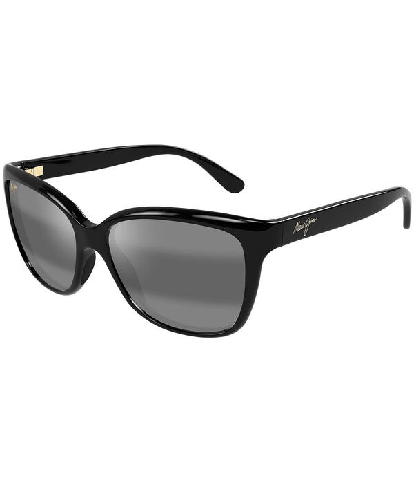 マウイジム レディース アクセサリー サングラス・アイウェア プラスサイズ Maui Jim Women'starfish Polarized Plus 2 56mm Square Sunglasseshiny Black ブラック