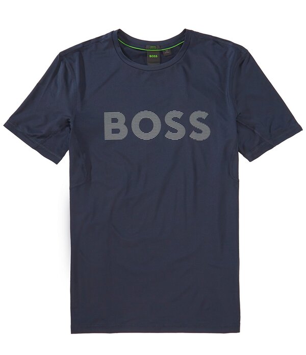 ヒューゴボス メンズ トップス シャツ スリムフィット Hugo Boss Slim Fit Active Performance Stretch Short Sleeve T-Shirt Dark Blue ブルー