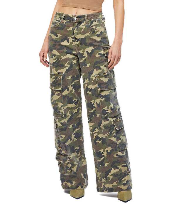 ヒドゥン ジーンズ レディース ボトムス カジュアルパンツ ワイドレッグ Hidden Jeans Camo Cargo Wide Leg Pants Camo