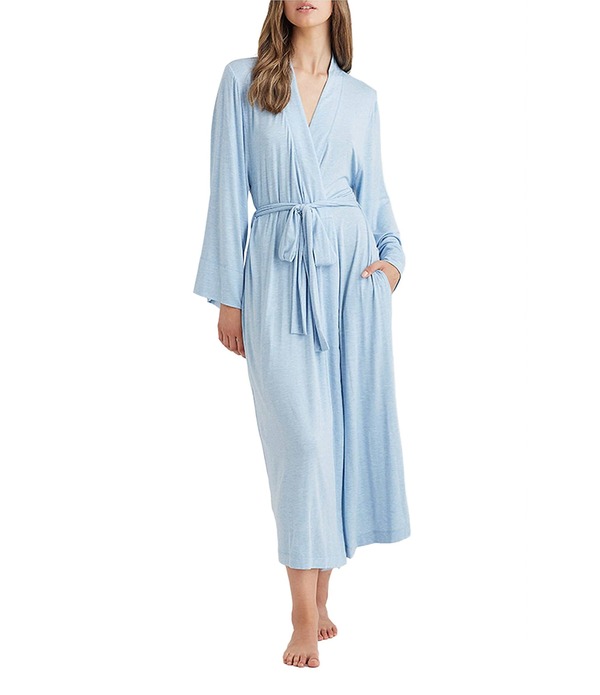 パピネール レディース アンダーお召しもの ナイト爵お召しもの 編み物 Papinelle Kate Modal Knit Soft Long Robe Winter Blue 青色