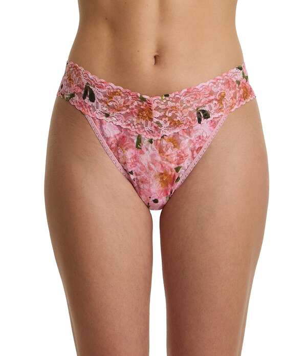 ハンキーパンキー レディース アンダー御召しもの ズボン下 御花柄 刷り上げる スピード競技 御花 Hanky Panky Signature LaceR Original Rise Dancing Petals Floral Printed Thong Dancing Petal