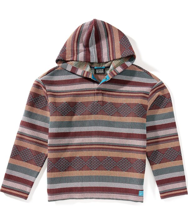 スコッチアンドソーダ メンズ アウター パーカー・スウェット Scotch & Soda Jacquard Stripe Hoodie Pixel Stripe Jacquard ストライプ｜ReVida 店 22,896円