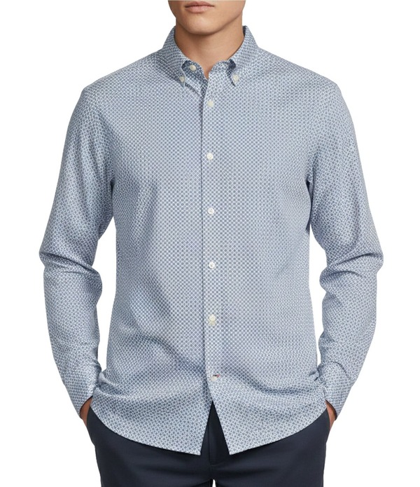 ダニエル クレミュ メンズ トップス シャツ Cremieux Blue Label Diamond Geometric Poplin Long Sleeve Woven Shirt Lucent White ホワイト
