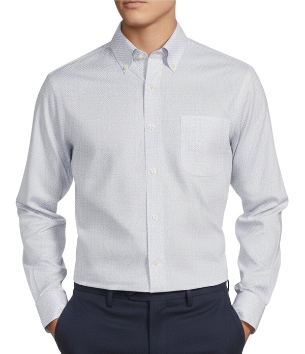ダニエル クレミュ メンズ トップス シャツ オックスフォード Daniel Cremieux Signature Label Non-Iron Diamond Geometric Oxford Long Sleeve Woven Shirt Grape グレープ|ReVida 店